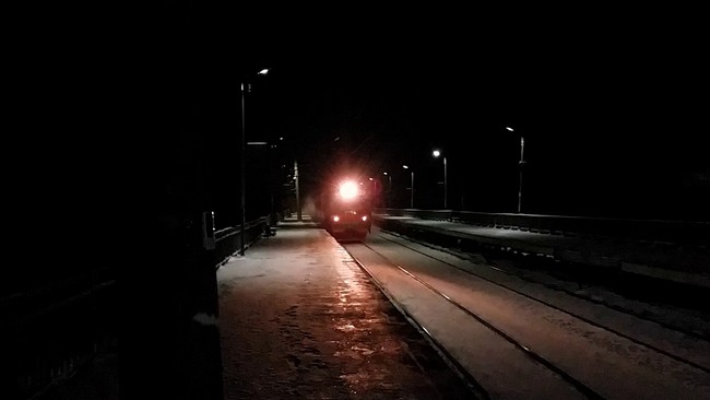 Три фонаря сзади у электрички
